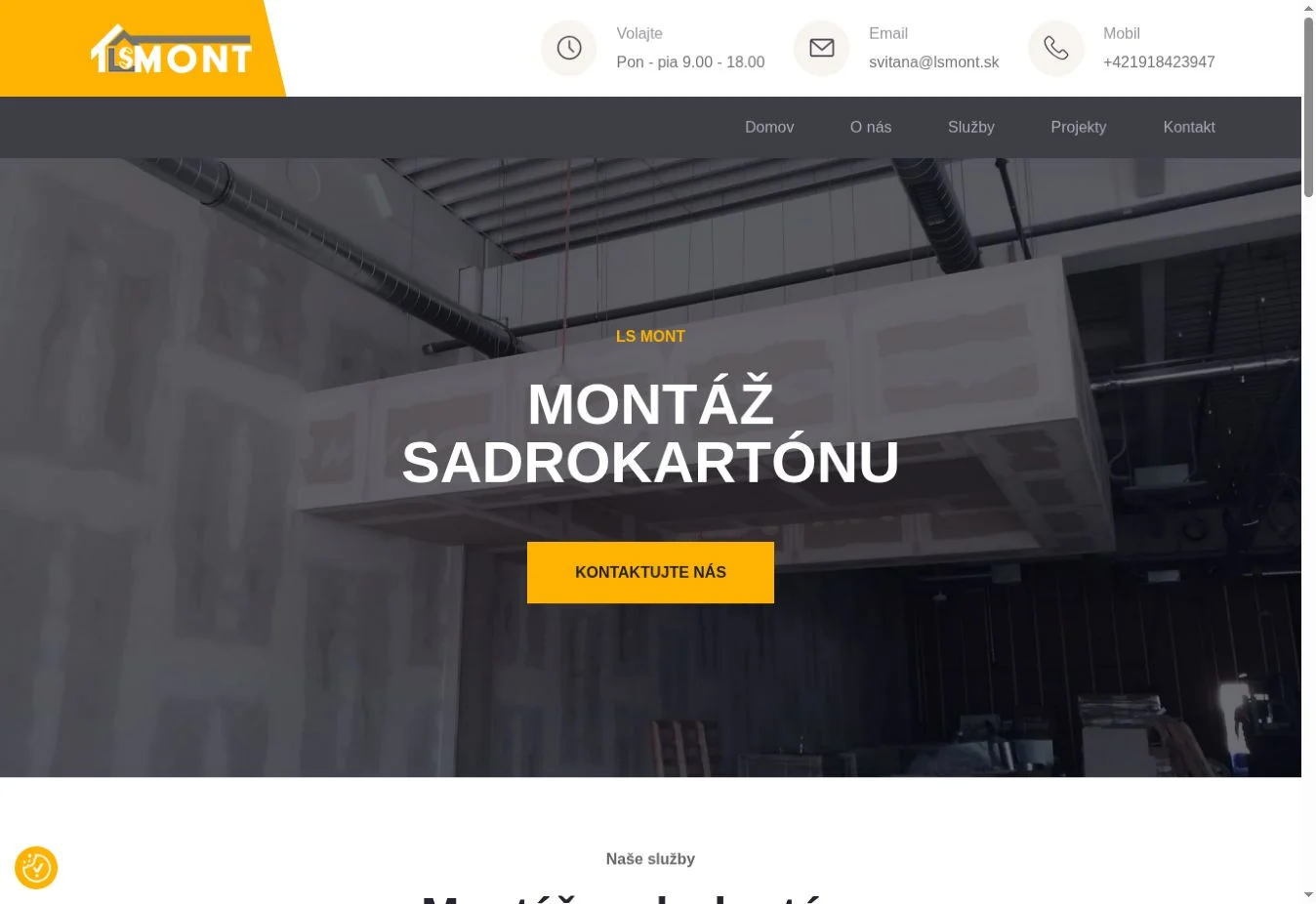 Úvodná stránka projektu LS Mont