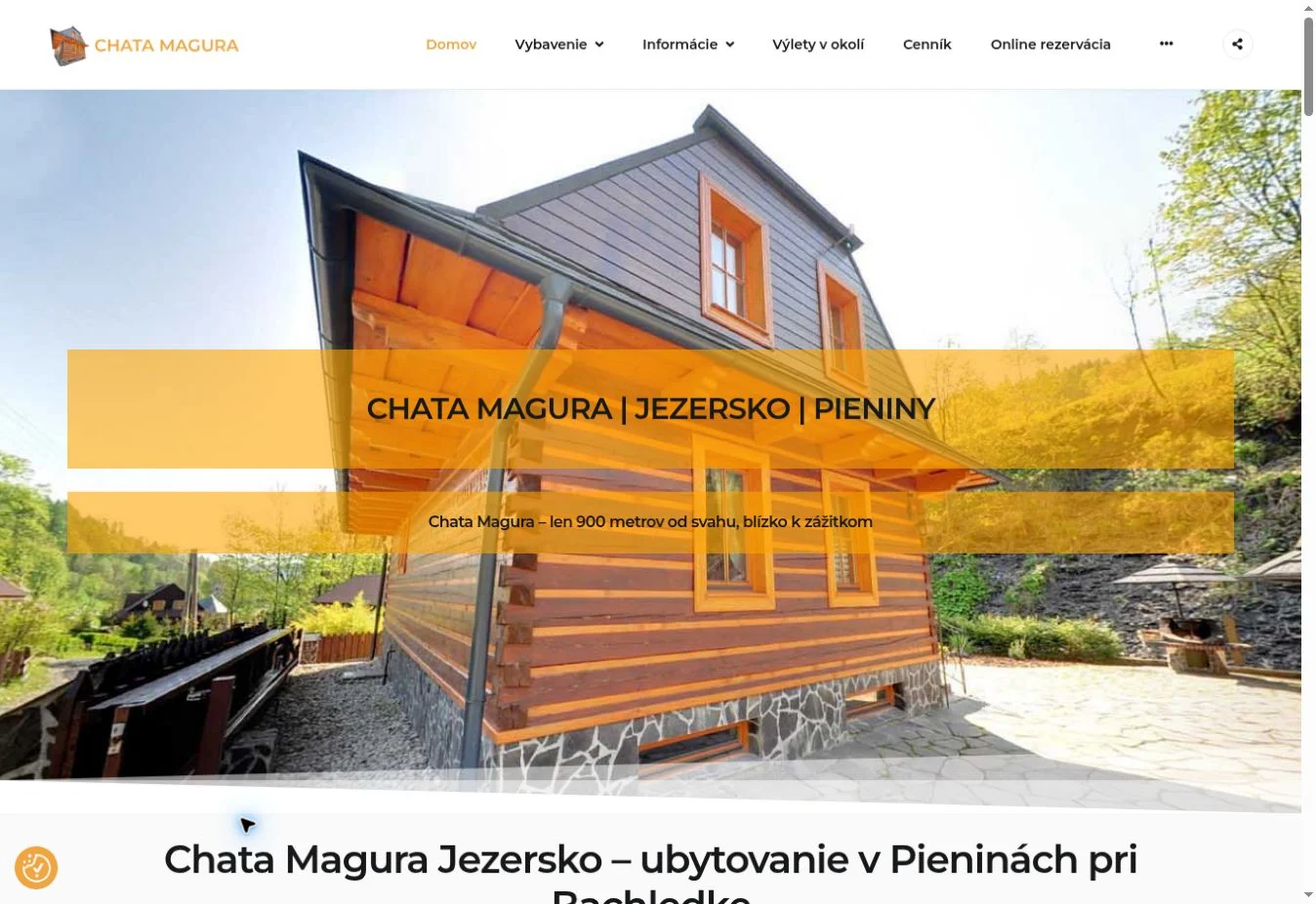Úvodná stránka projektu Chata Magura