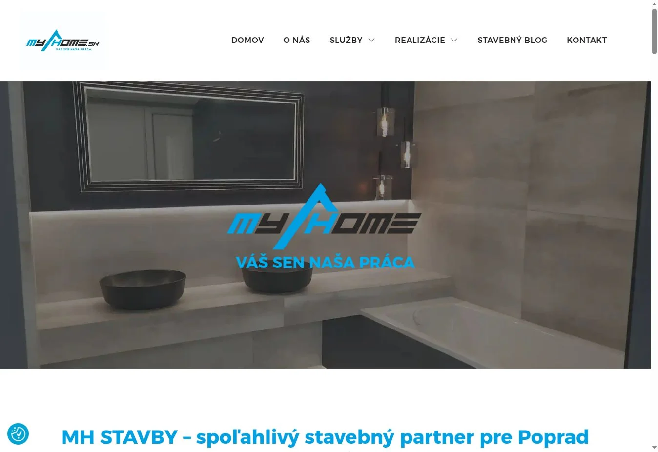 Úvodná stránka projektu MH STAVBY