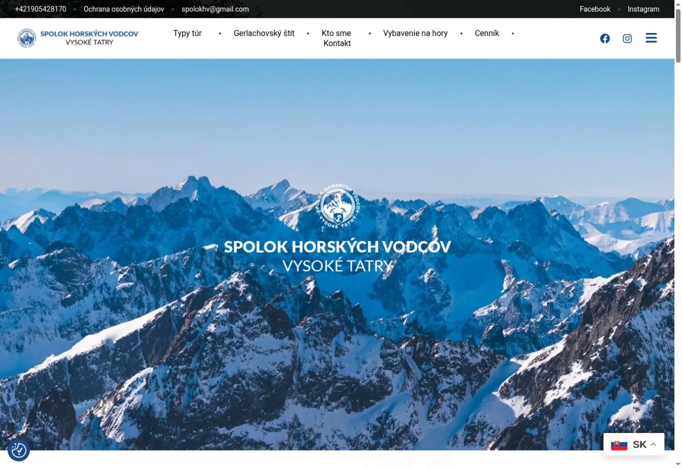 Úvodná stránka projektu Spolok horských vodcov