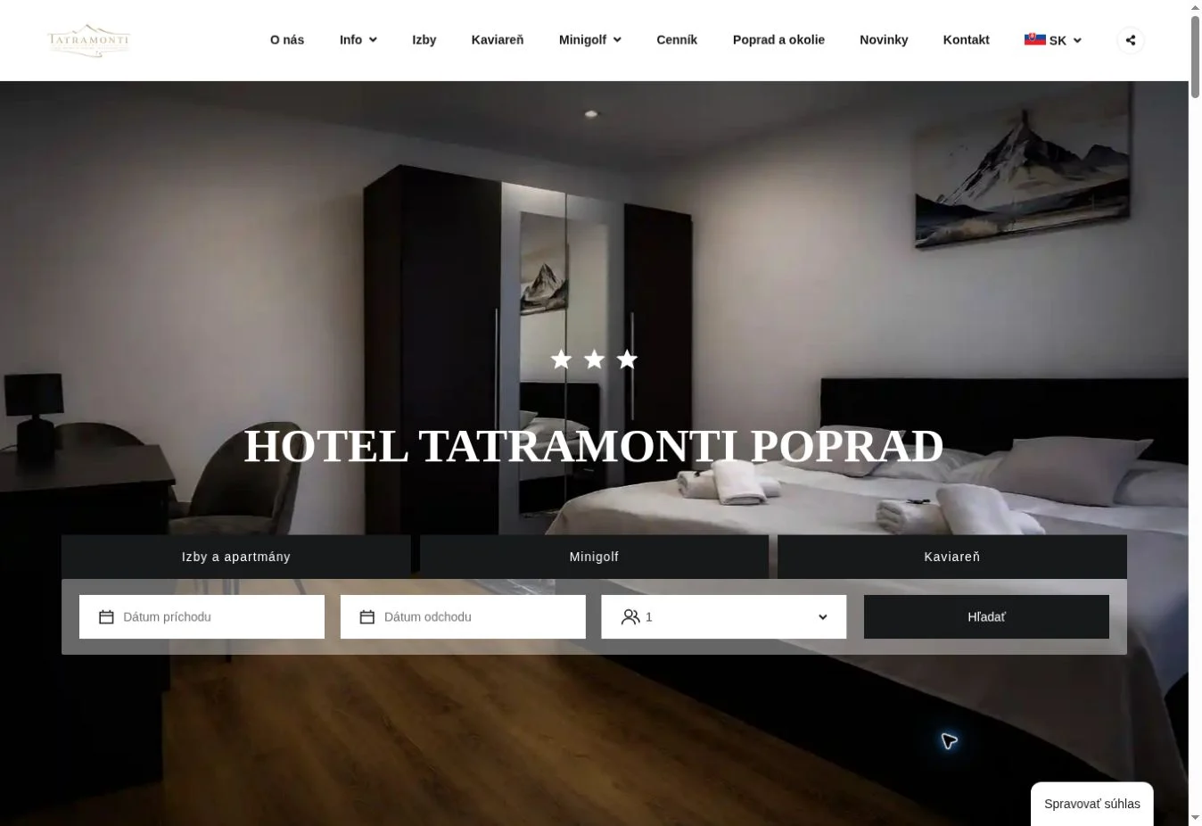 Úvodná stránka projektu Hotel Tatramonti